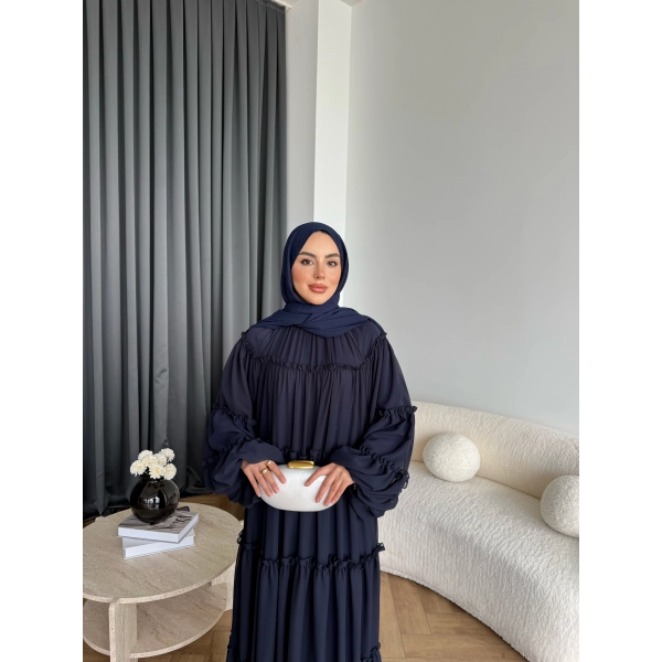 Hen - Luzy Şifon Elbise - Lacivert