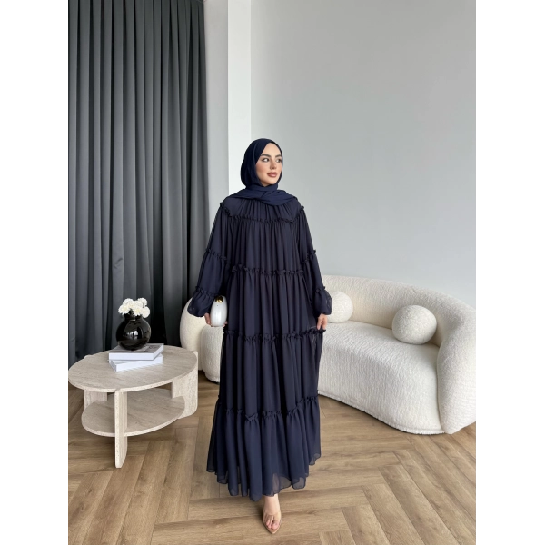 Hen - Luzy Şifon Elbise - Lacivert