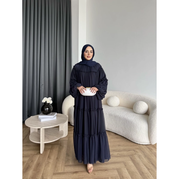 Hen - Luzy Şifon Elbise - Lacivert