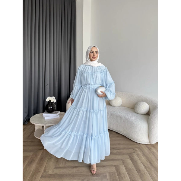 Hen - Luzy Şifon Elbise - Mavi