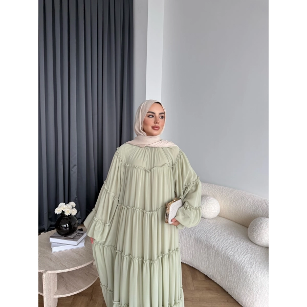 Hen - Luzy Şifon Elbise - Yeşil