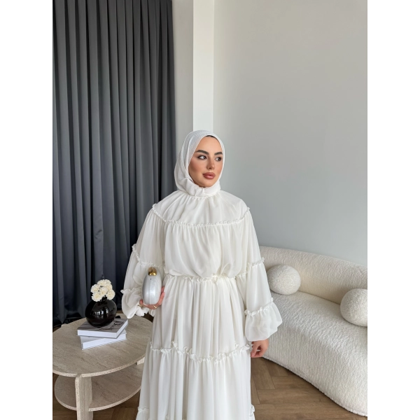 Hen - Luzy Şifon Elbise - Beyaz