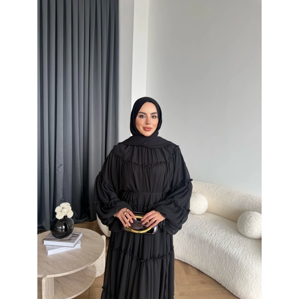 Hen - Luzy Şifon Elbise - Siyah