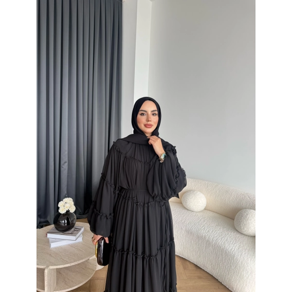 Hen - Luzy Şifon Elbise - Siyah