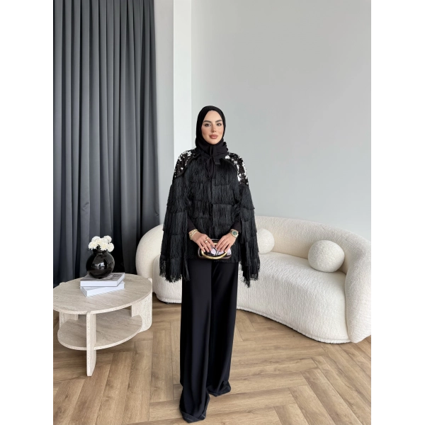 Ng - Vanily Püsküllü Takım - Siyah