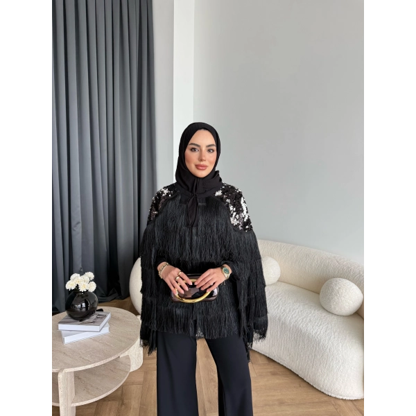 Ng - Vanily Püsküllü Takım - Siyah