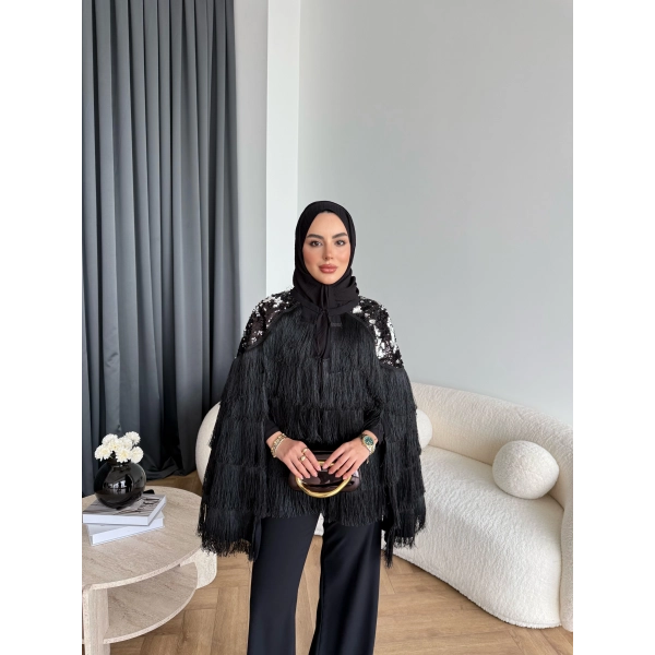 Ng - Vanily Püsküllü Takım - Siyah