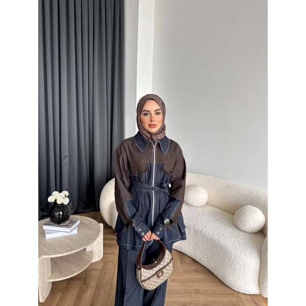 Pwn - Dark Çift Fermuar Denim Takım