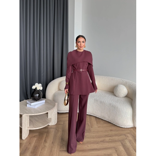 Tb - Glady Pelerin Takım - Bordo