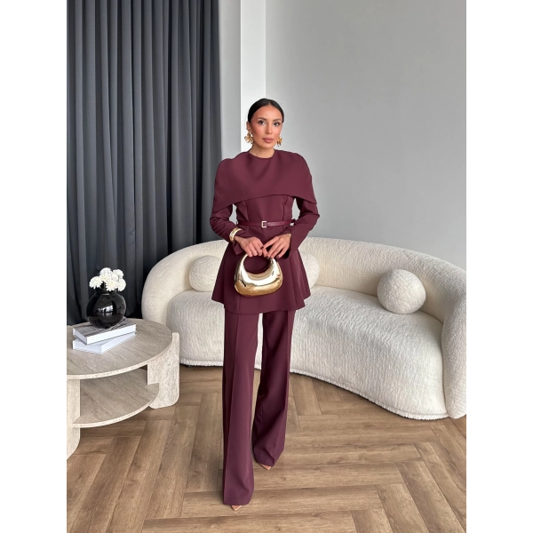 Tb - Glady Pelerin Takım - Bordo