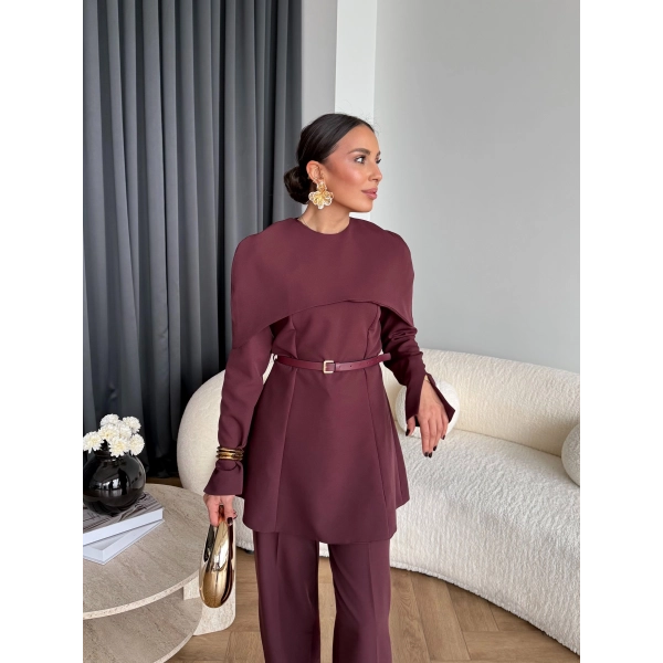 Tb - Glady Pelerin Takım - Bordo