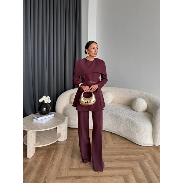 Tb - Glady Pelerin Takım - Bordo