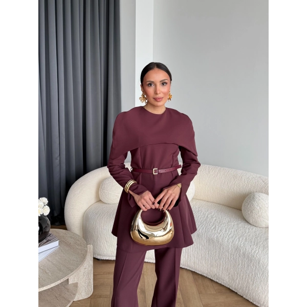 Tb - Glady Pelerin Takım - Bordo