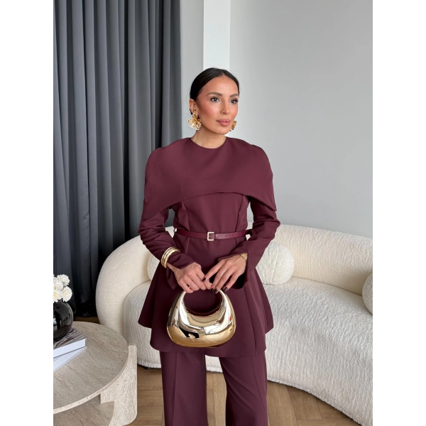 Tb - Glady Pelerin Takım - Bordo