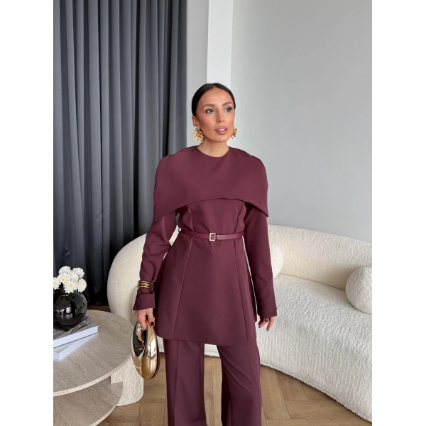 Tb - Glady Pelerin Takım - Bordo