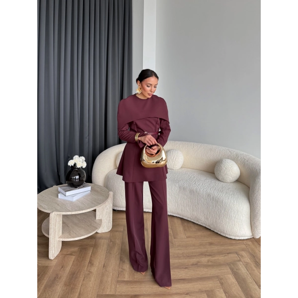 Tb - Glady Pelerin Takım - Bordo