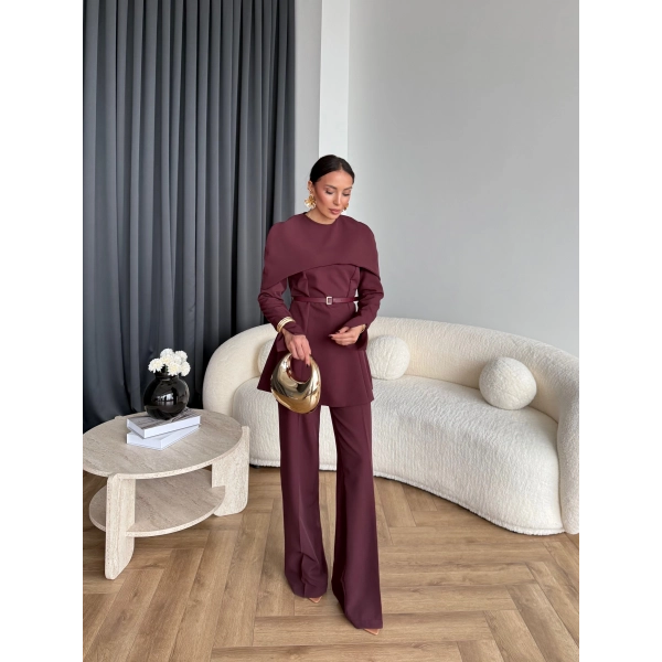 Tb - Glady Pelerin Takım - Bordo