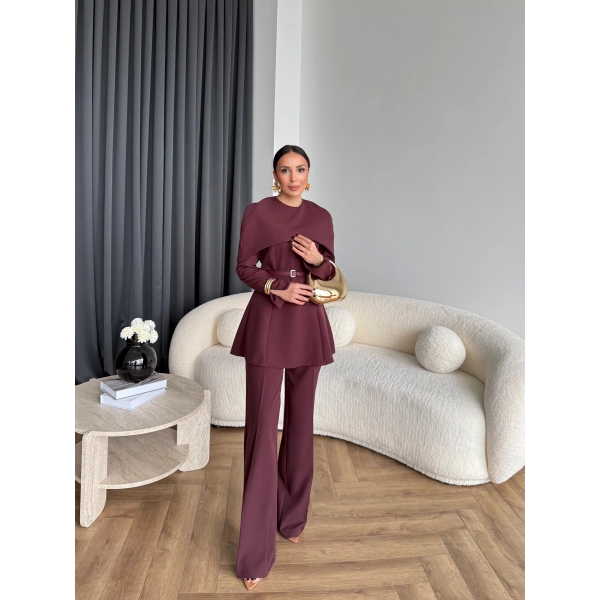 Tb - Glady Pelerin Takım - Bordo