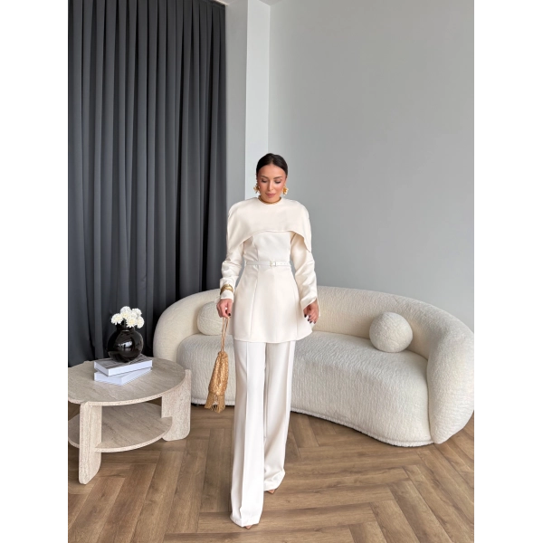 Tb - Glady Pelerin Takım - Bej