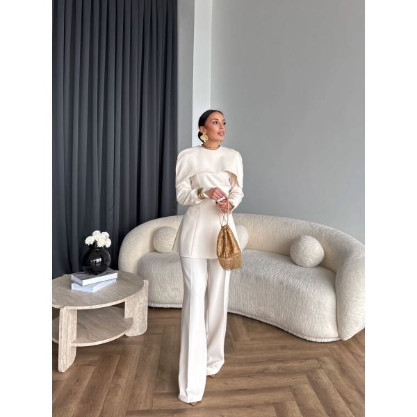 Tb - Glady Pelerin Takım - Bej