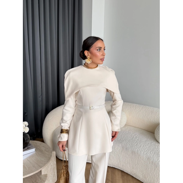 Tb - Glady Pelerin Takım - Bej