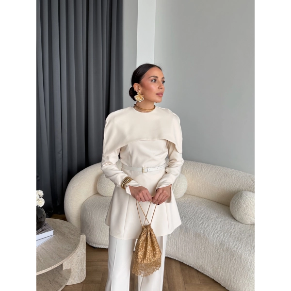 Tb - Glady Pelerin Takım - Bej