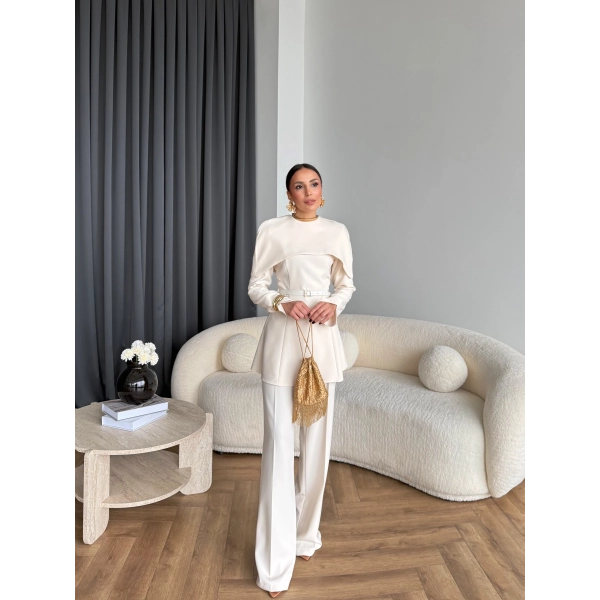 Tb - Glady Pelerin Takım - Bej