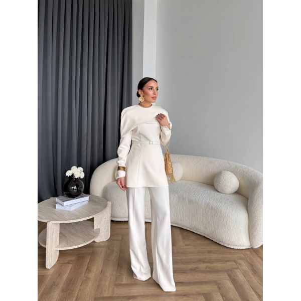 Tb - Glady Pelerin Takım - Bej