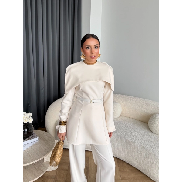 Tb - Glady Pelerin Takım - Bej