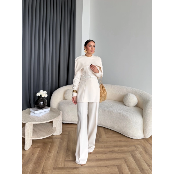 Tb - Glady Pelerin Takım - Bej