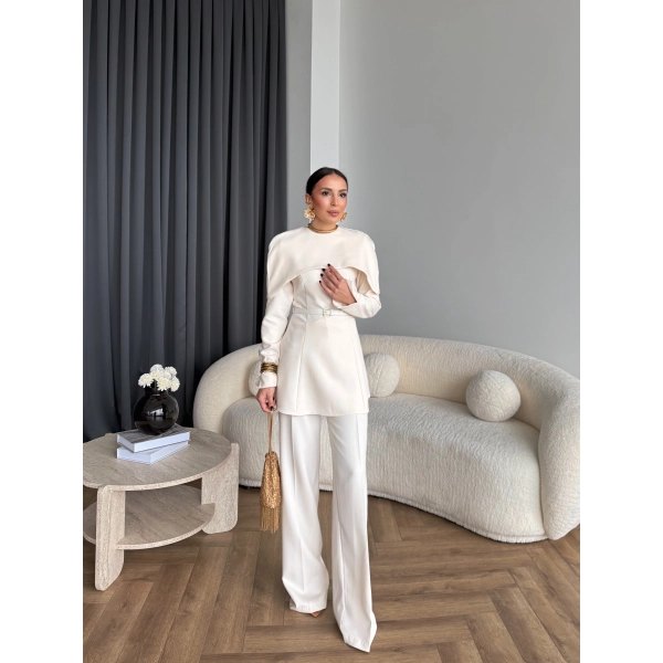 Tb - Glady Pelerin Takım - Bej