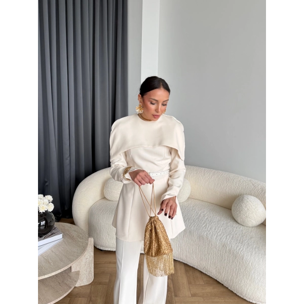 Tb - Glady Pelerin Takım - Bej