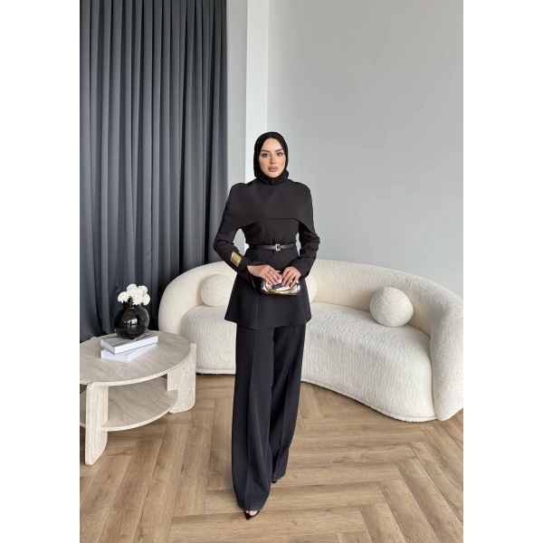 Tb - Glady Pelerin Takım - Siyah