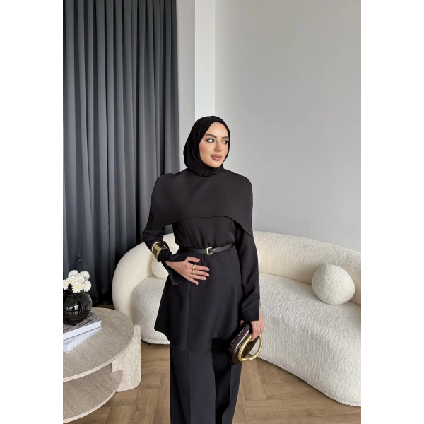 Tb - Glady Pelerin Takım - Siyah