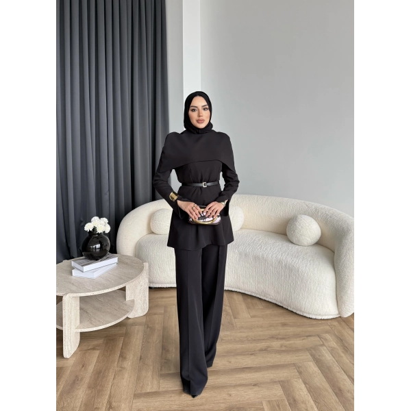 Tb - Glady Pelerin Takım - Siyah