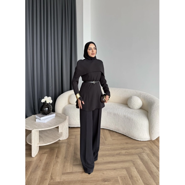 Tb - Glady Pelerin Takım - Siyah