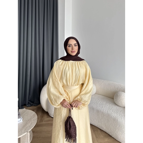 Qu - Balon Kol Etekli Takım - Sarı