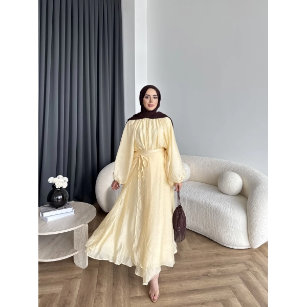 Qu - Balon Kol Etekli Takım - Sarı