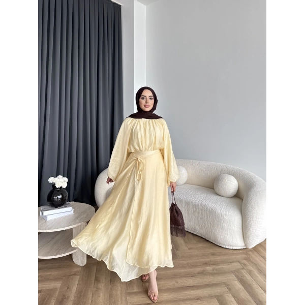 Qu - Balon Kol Etekli Takım - Sarı