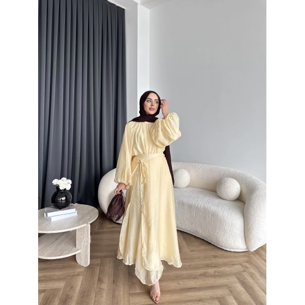 Qu - Balon Kol Etekli Takım - Sarı