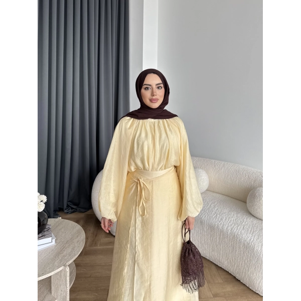 Qu - Balon Kol Etekli Takım - Sarı