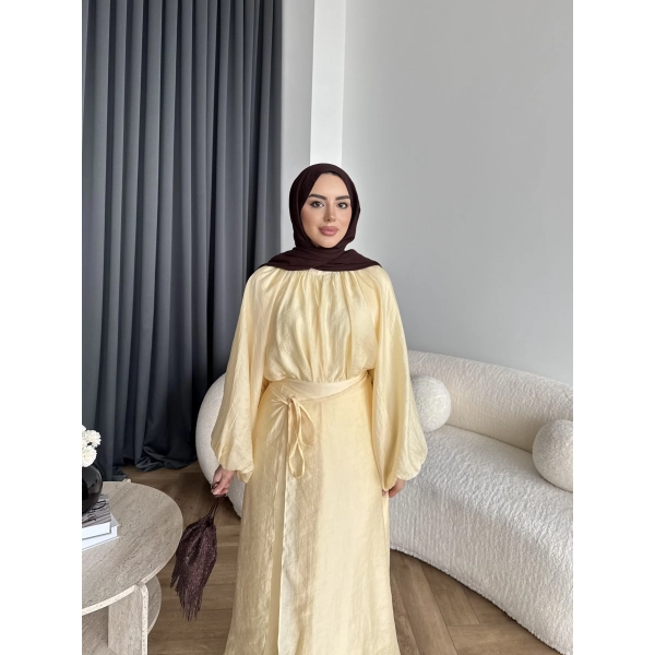 Qu - Balon Kol Etekli Takım - Sarı