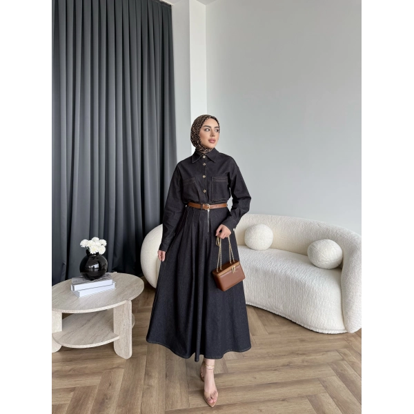 Es - Dacron Etekli Kot Takım - Siyah