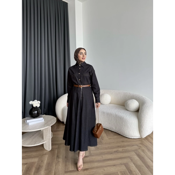 Es - Dacron Etekli Kot Takım - Siyah