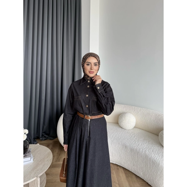 Es - Dacron Etekli Kot Takım - Siyah