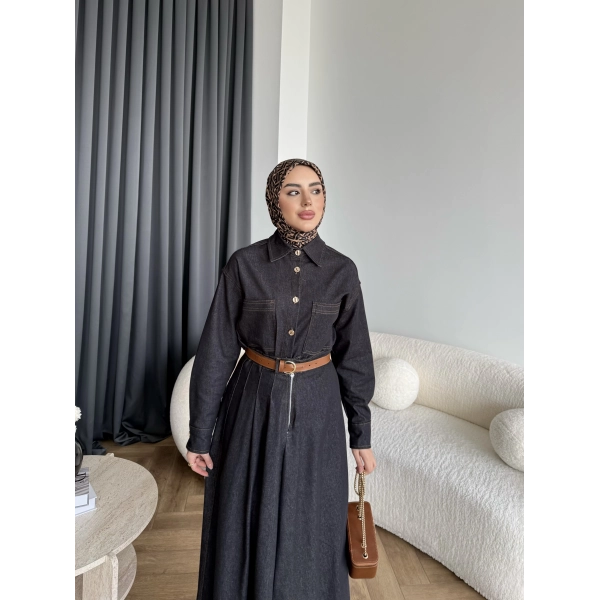 Es - Dacron Etekli Kot Takım - Siyah