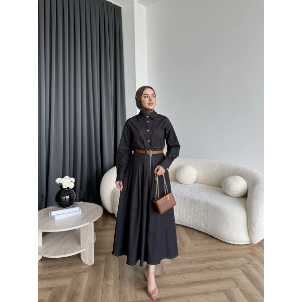 Es - Dacron Etekli Kot Takım - Siyah