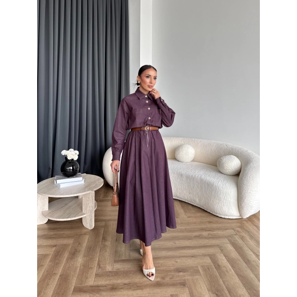 Es - Dacron Etekli Kot Takım - Mürdüm