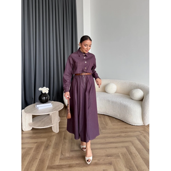 Es - Dacron Etekli Kot Takım - Mürdüm