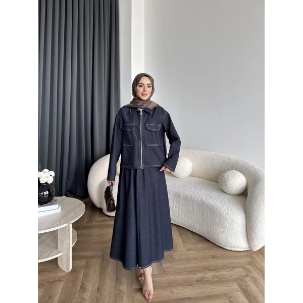 Es - Roxanne Etekli Kot Takım - Lacivert